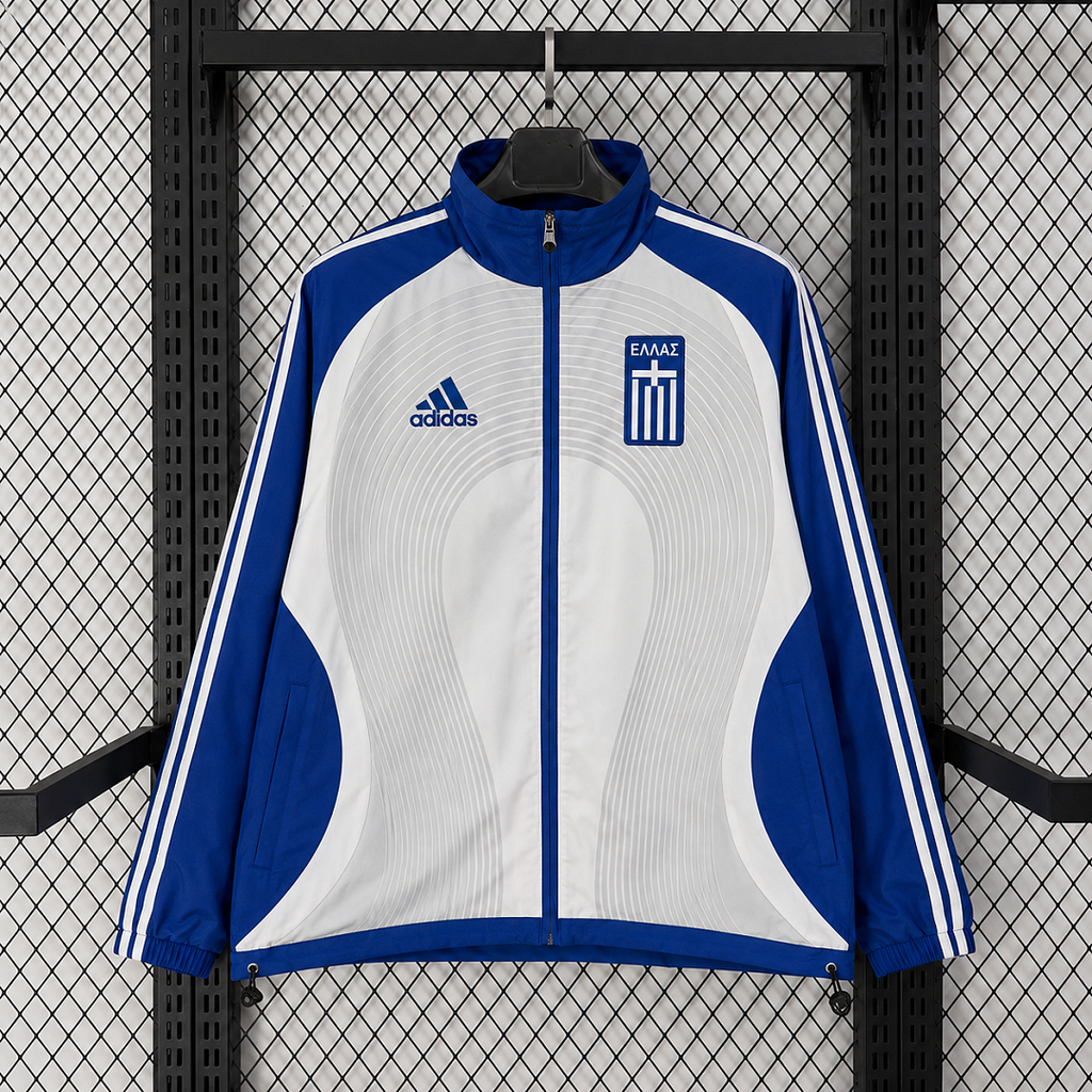 Greece 2026 White Blue Windbreaker Jacket