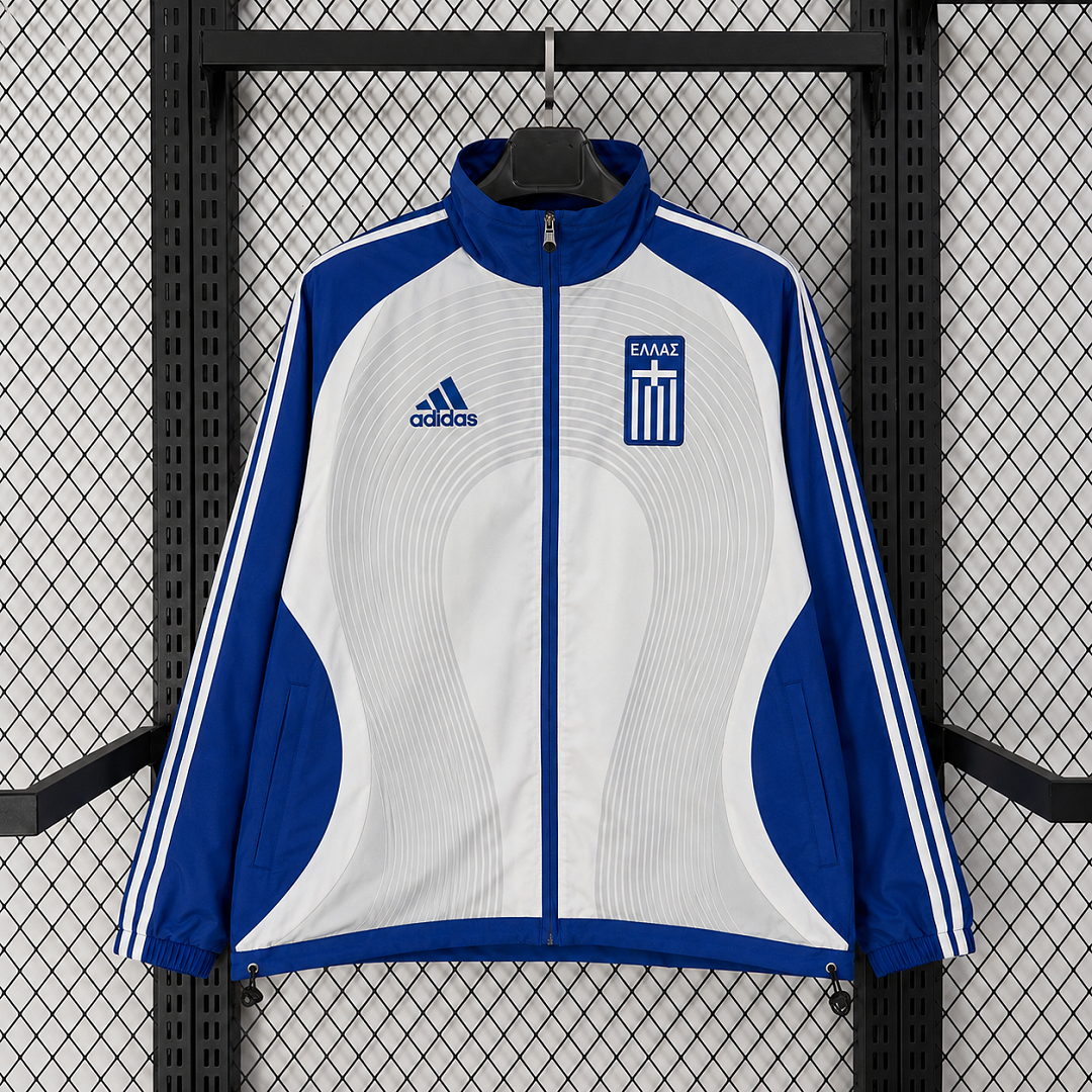 Greece 2026 White Blue Windbreaker Jacket