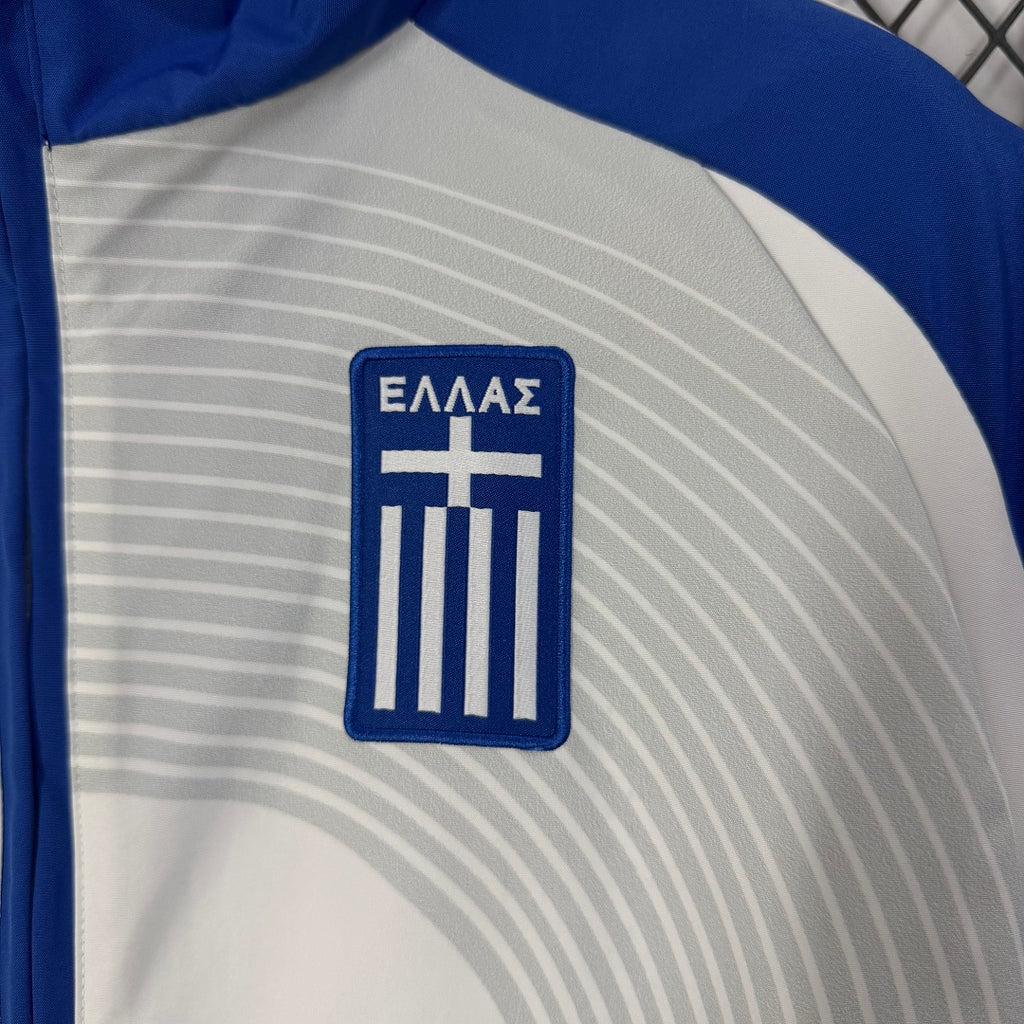 Greece 2026 White Blue Windbreaker Jacket