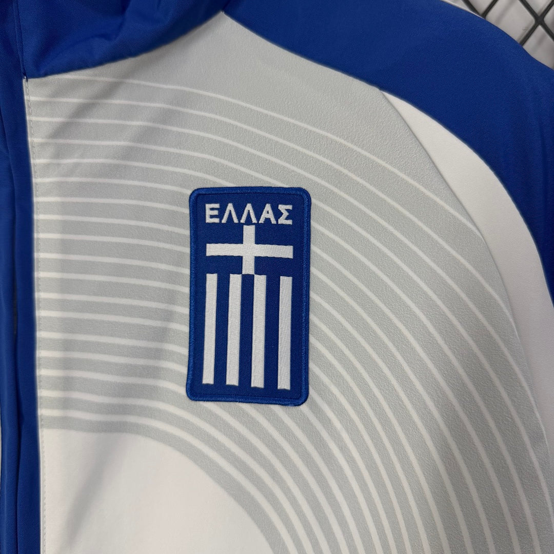 Greece 2026 White Blue Windbreaker Jacket