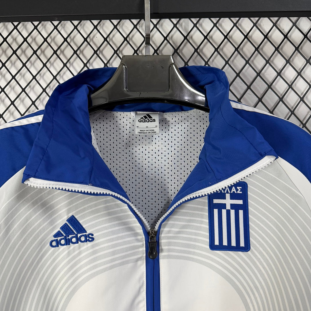 Greece 2026 White Blue Windbreaker Jacket
