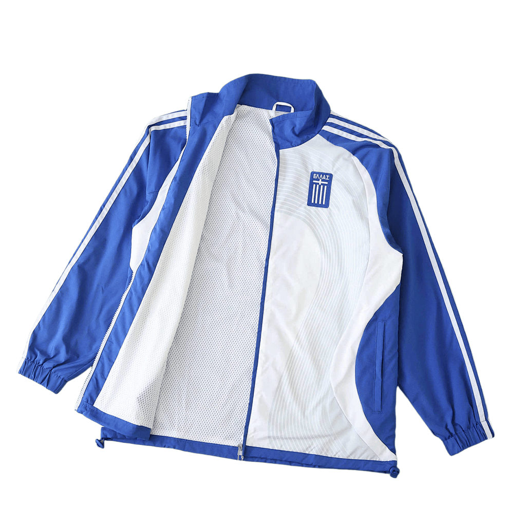 Greece 2026 White Blue Windbreaker Jacket