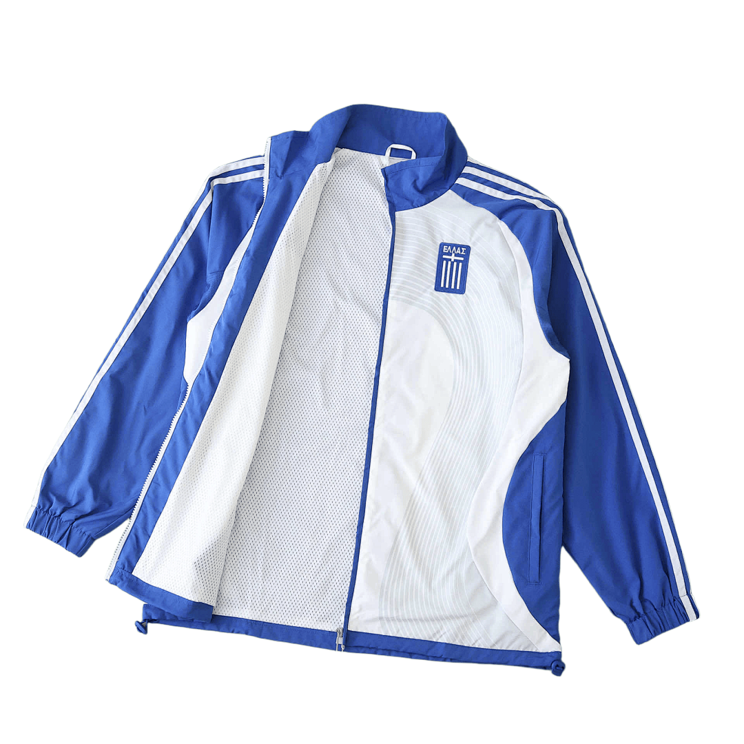 Greece 2026 White Blue Windbreaker Jacket