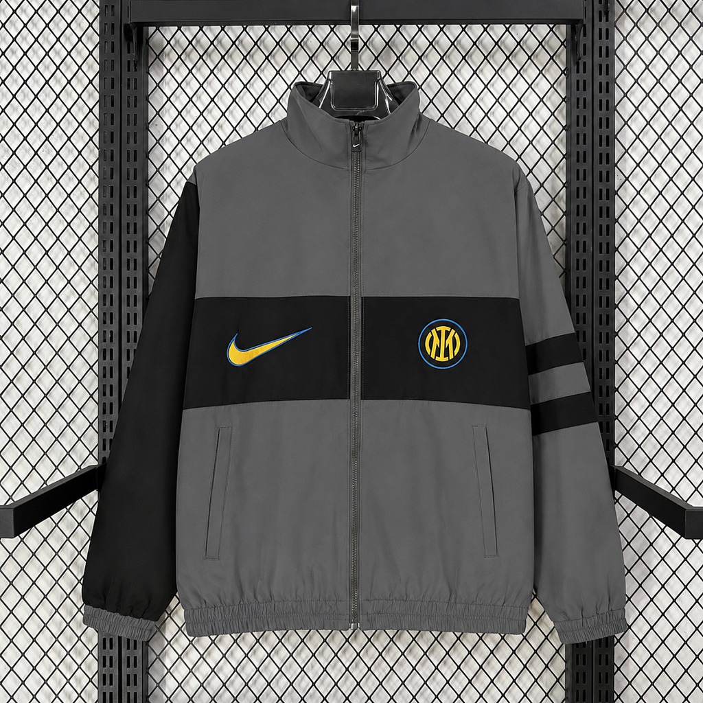 Inter Milan 2026/2027 Grey Retro Casual Trench Coat