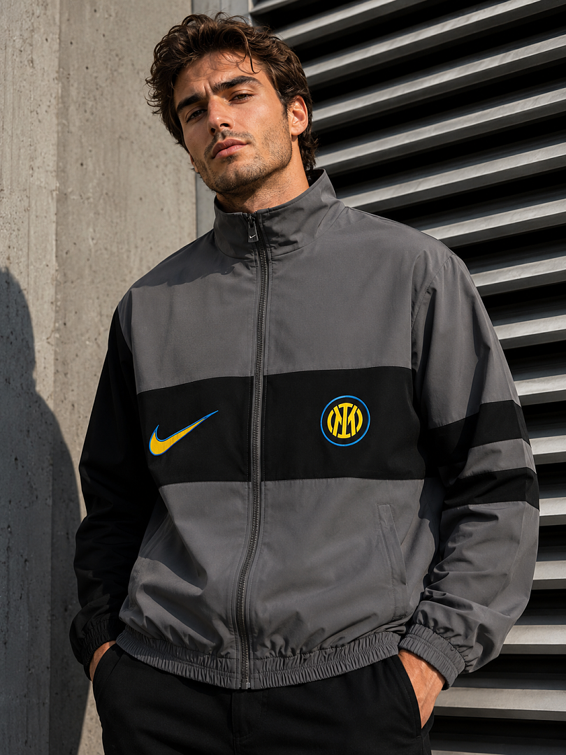 Inter Milan 2026/2027 Grey Retro Casual Trench Coat