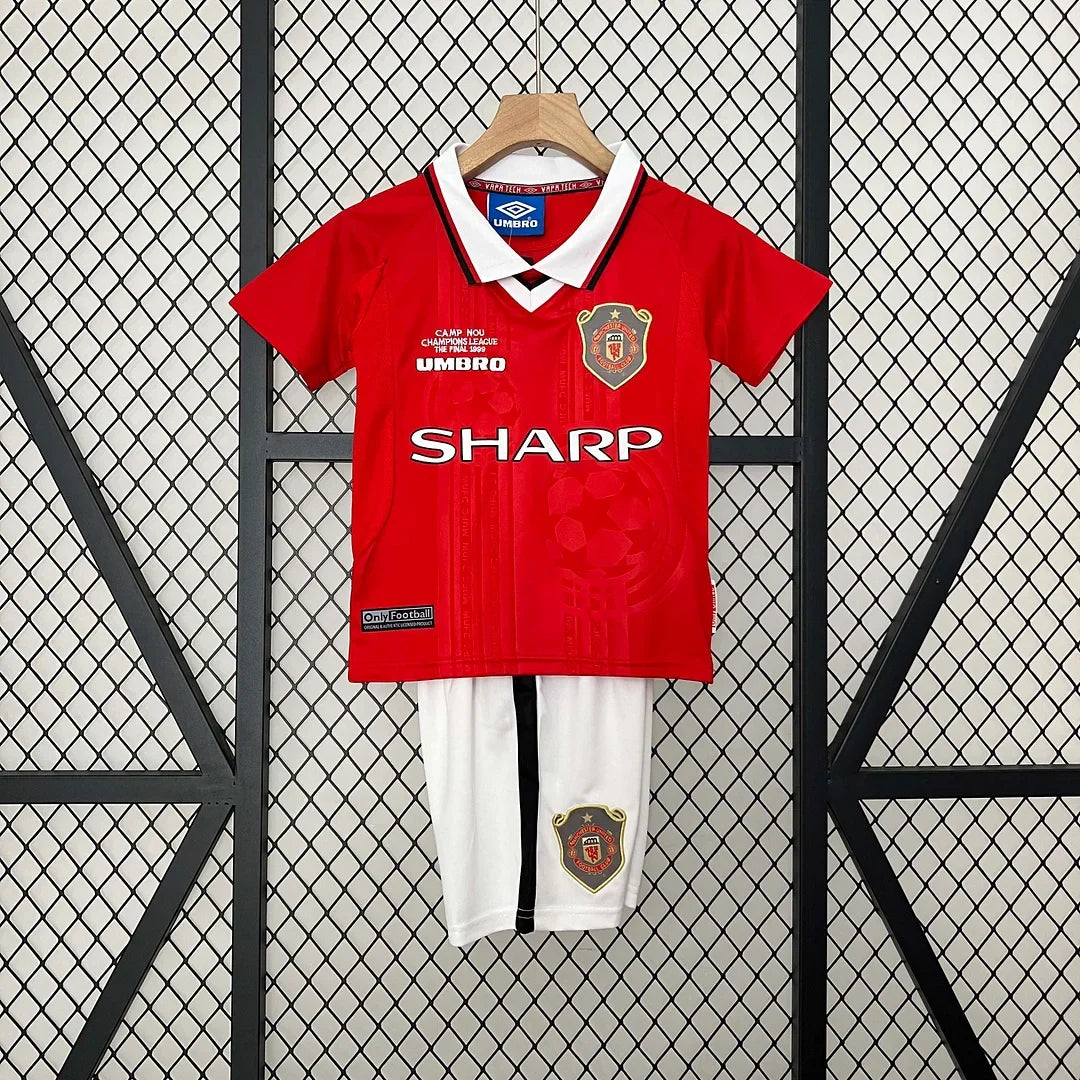 Manchester United 1999/2000 European Home Retro Jersey Kids Size
