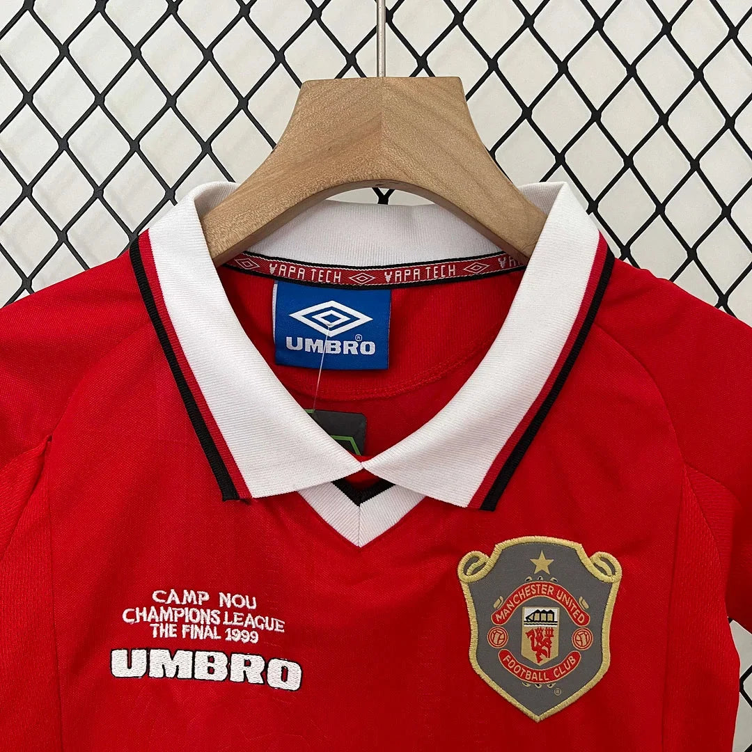 Manchester United 1999/2000 European Home Retro Jersey Kids Size