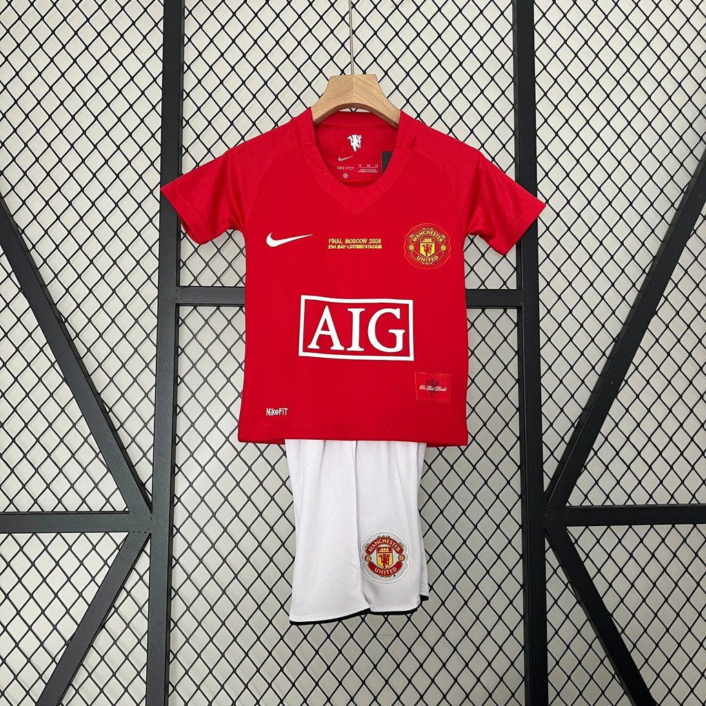 Manchester United 2007/2008 Home Retro Jersey Kids Size