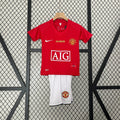 Manchester United 2007/2008 Home Retro Jersey Kids Size