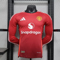 Manchester United 2024/2025 Home Long Sleeve Player Jersey