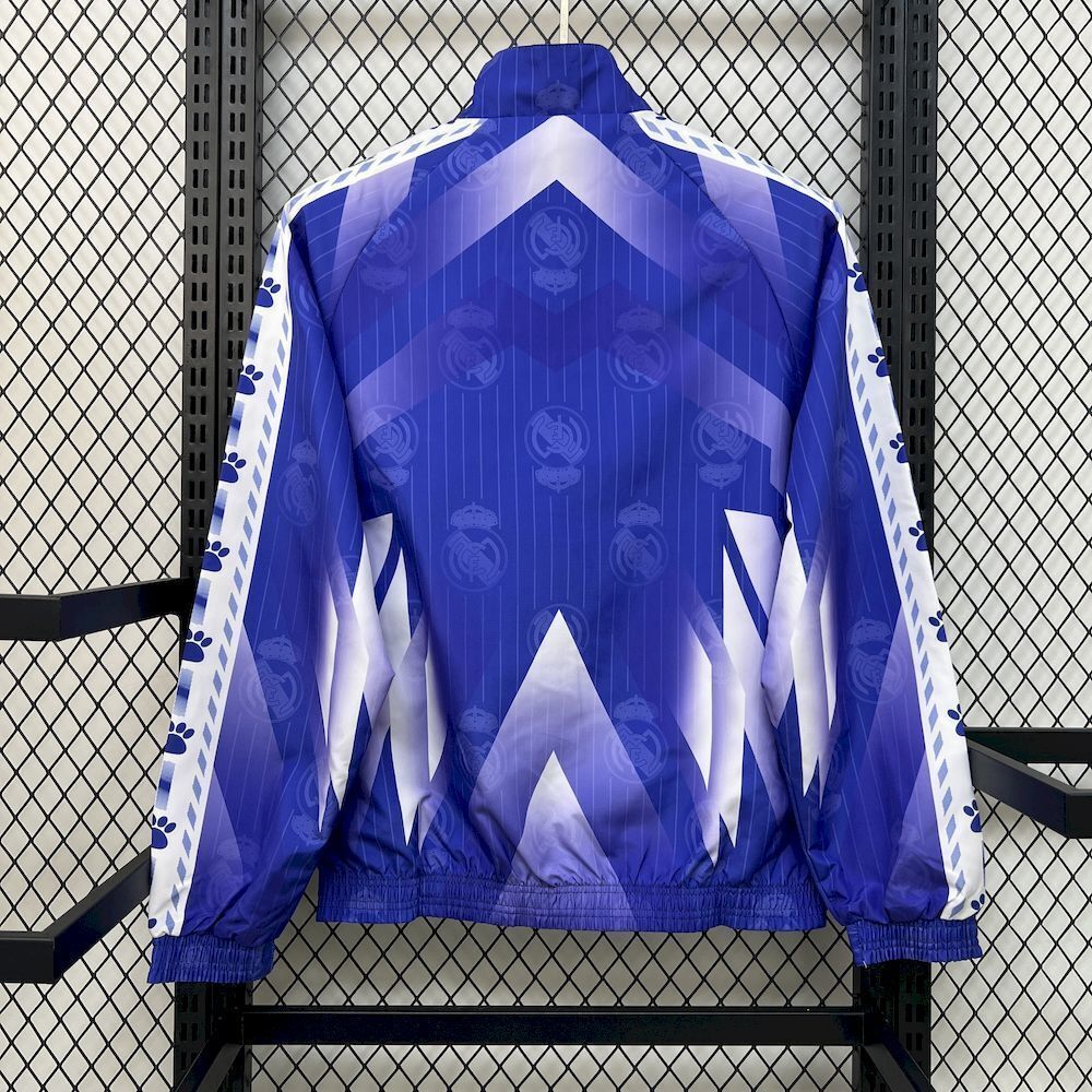 Real Madrid 2025/2026 White & Blue Reversible Windbreaker Jacket