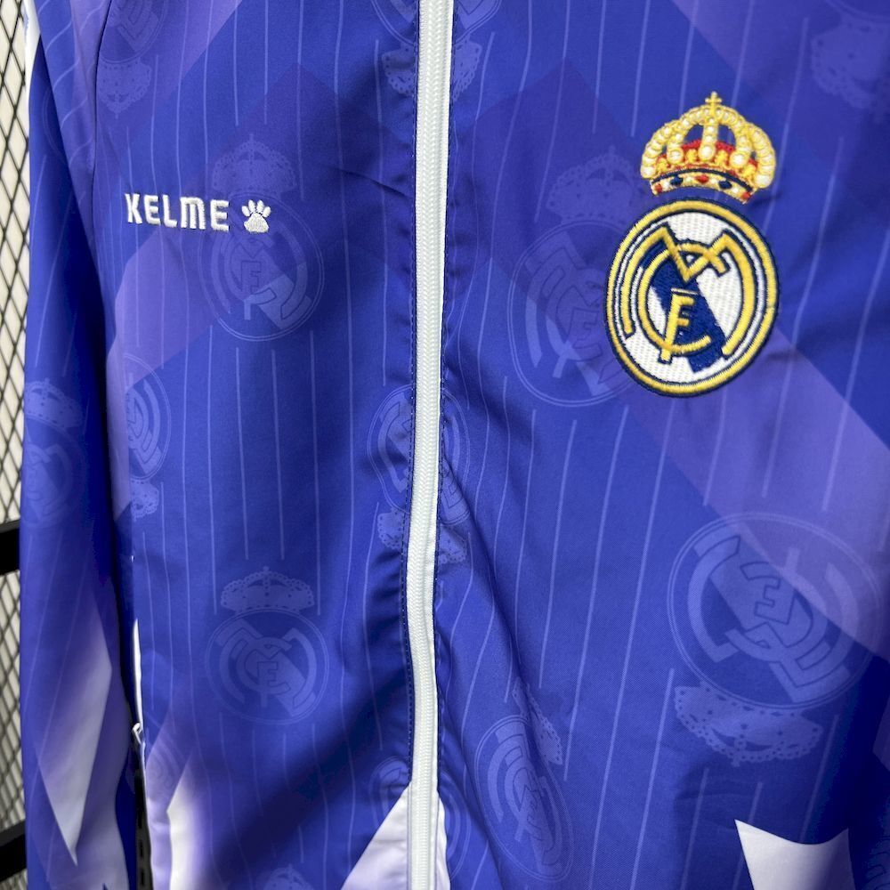 Real Madrid 2025/2026 White & Blue Reversible Windbreaker Jacket