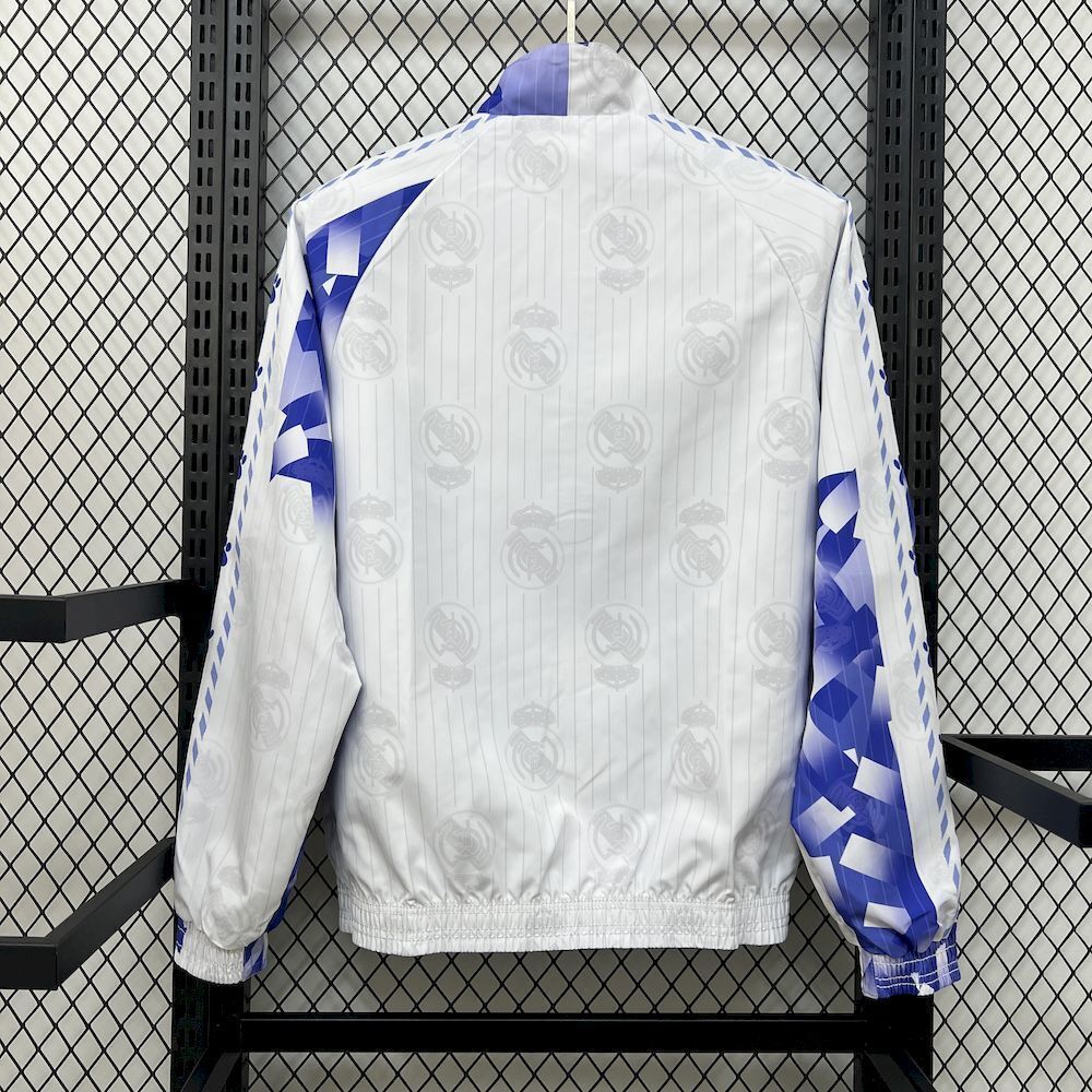Real Madrid 2025/2026 White & Blue Reversible Windbreaker Jacket