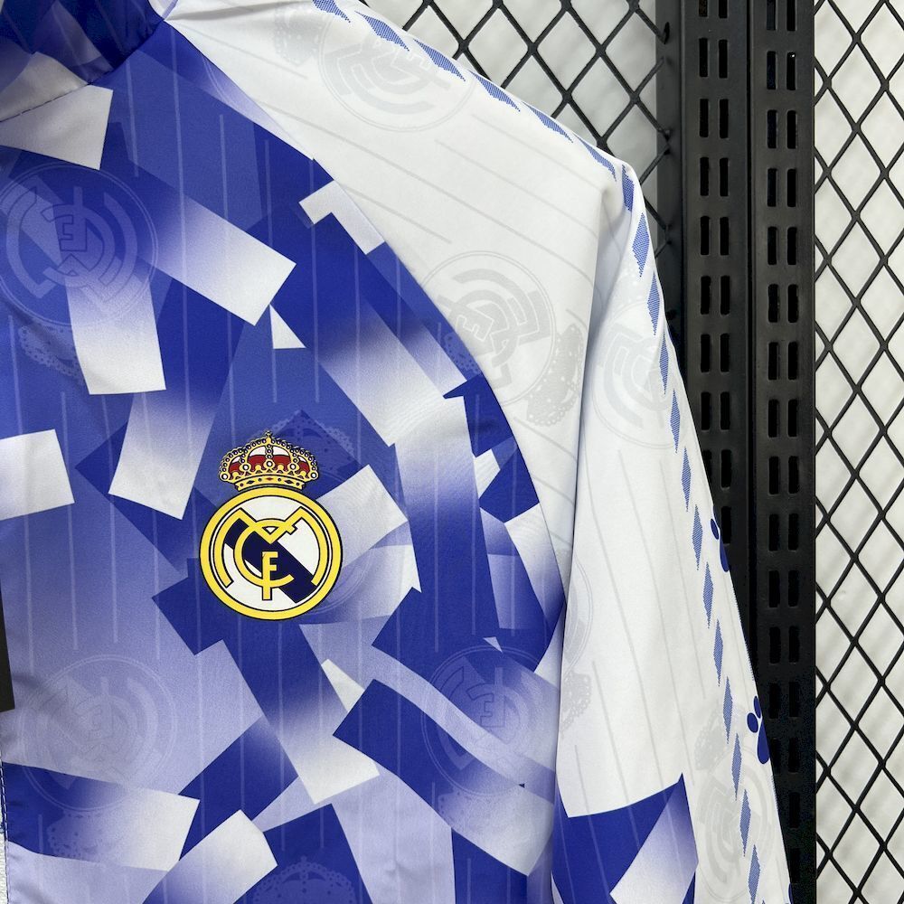 Real Madrid 2025/2026 White & Blue Reversible Windbreaker Jacket