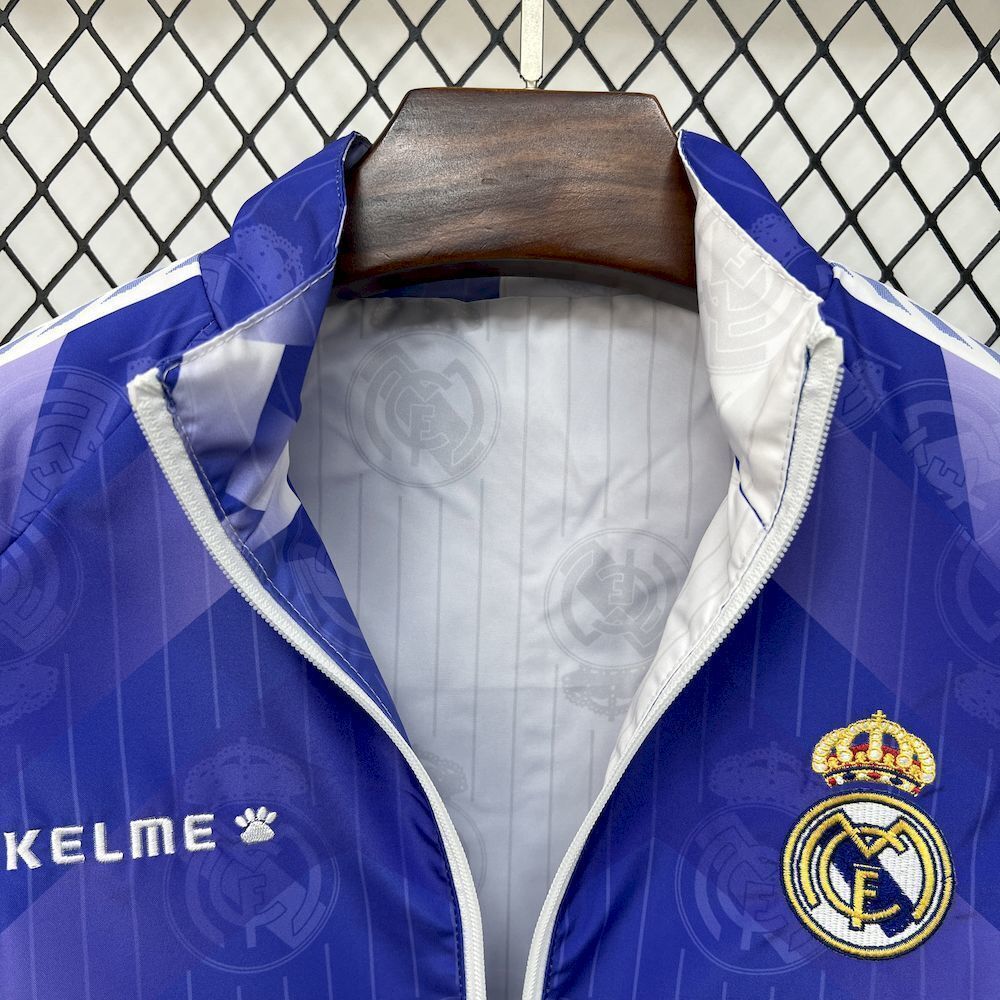 Real Madrid 2025/2026 White & Blue Reversible Windbreaker Jacket