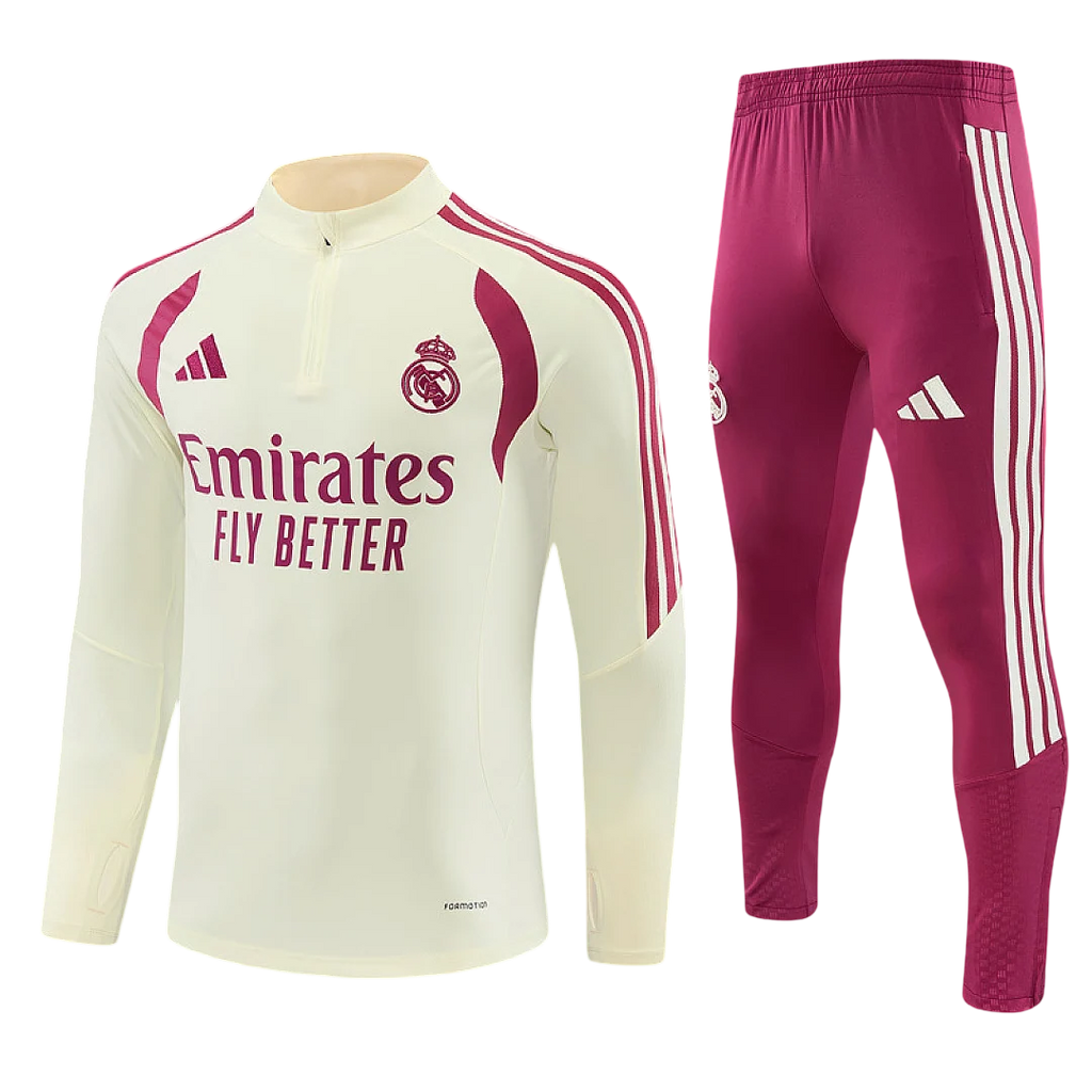 Real Madrid 2026/2027 Beige and Pink Tracksuit