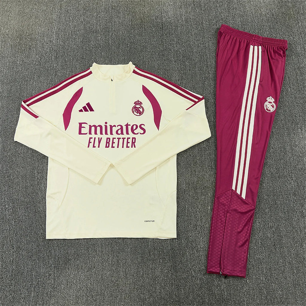 Real Madrid 2026/2027 Beige and Pink Tracksuit