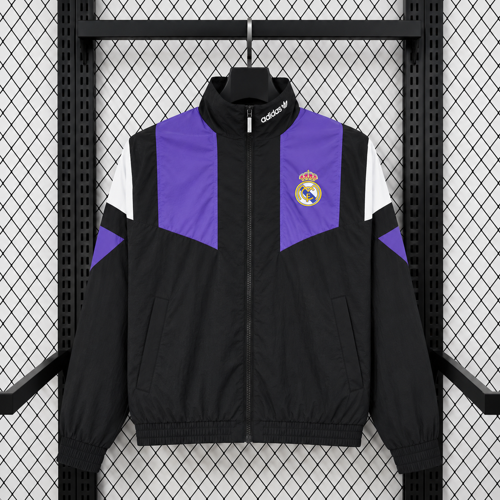 Real Madrid 2026/2027 Black EQT Casual Training Windbreaker