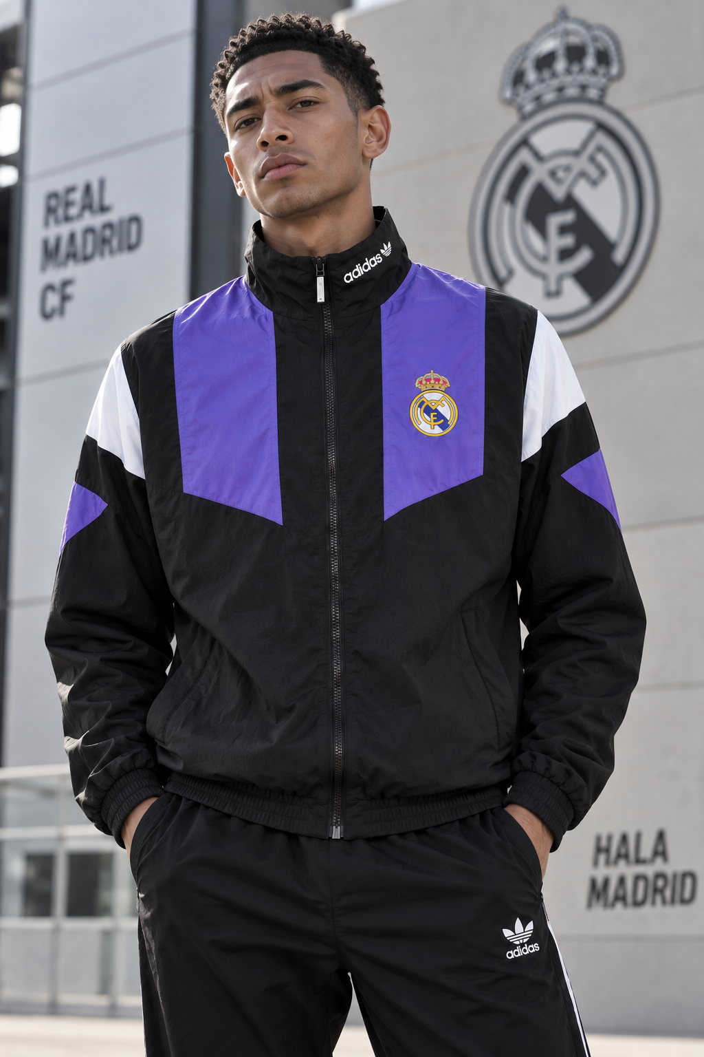Real Madrid 2026/2027 Black EQT Casual Training Windbreaker